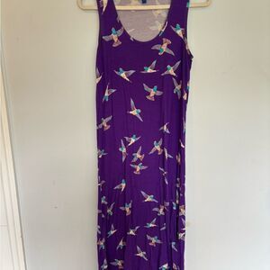 twiggy LONDON Purple Bird Pattern Maxi Dress
